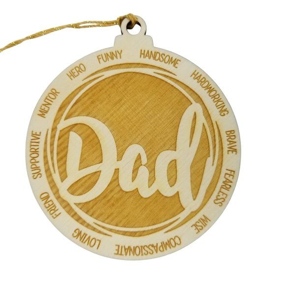 Dad Christmas Ornament - Character Traits - Handmade Wood Ornament -  Dad Gift - Picture 2 of 6